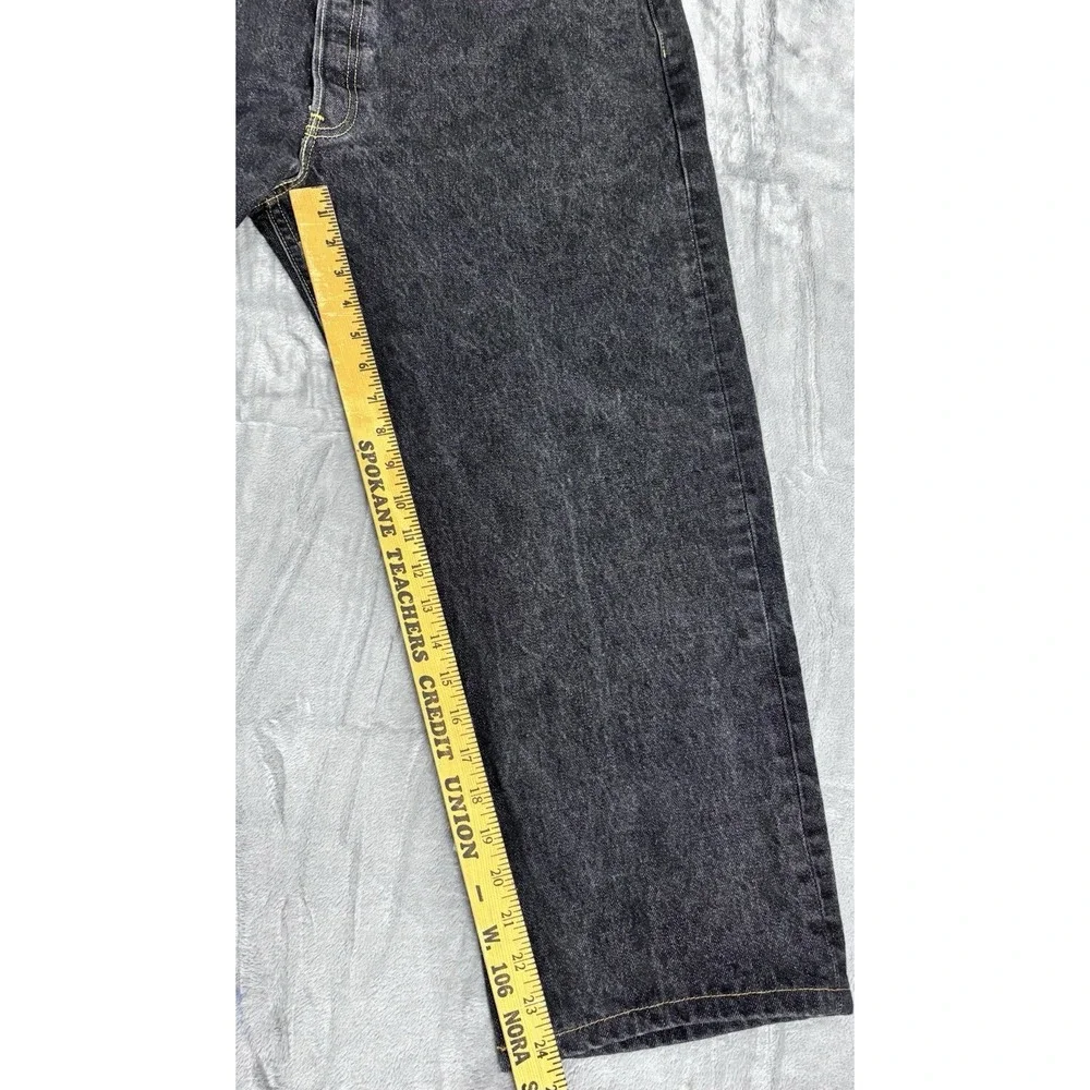 Levi's 501 Mens Black Button Fly Jeans Made in Mexico W42 L30 Actual (40x24) - Picture 2 of 14
